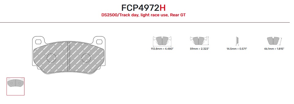 FCP4972H - Pastillas de freno Ferodo DS2500