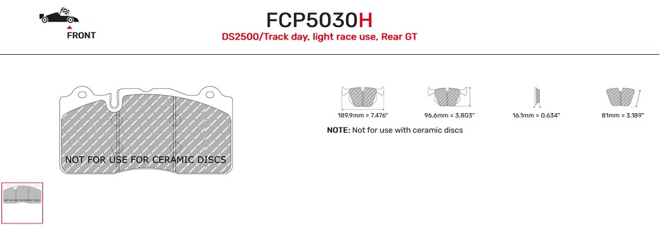 FCP5030W - Pastillas de freno Ferodo DS1.11