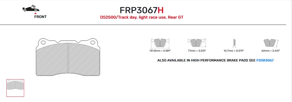 FRP3067Z - Pastillas de freno Ferodo DSUNO