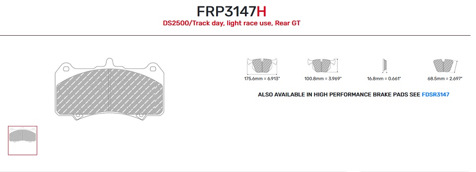 FRP3147W - Pastillas de freno Ferodo DS1.11