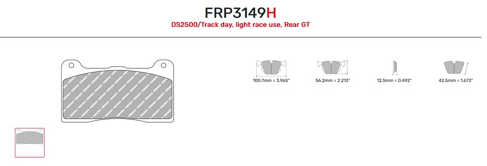 FRP3149H - Plaquettes Ferodo DS2500