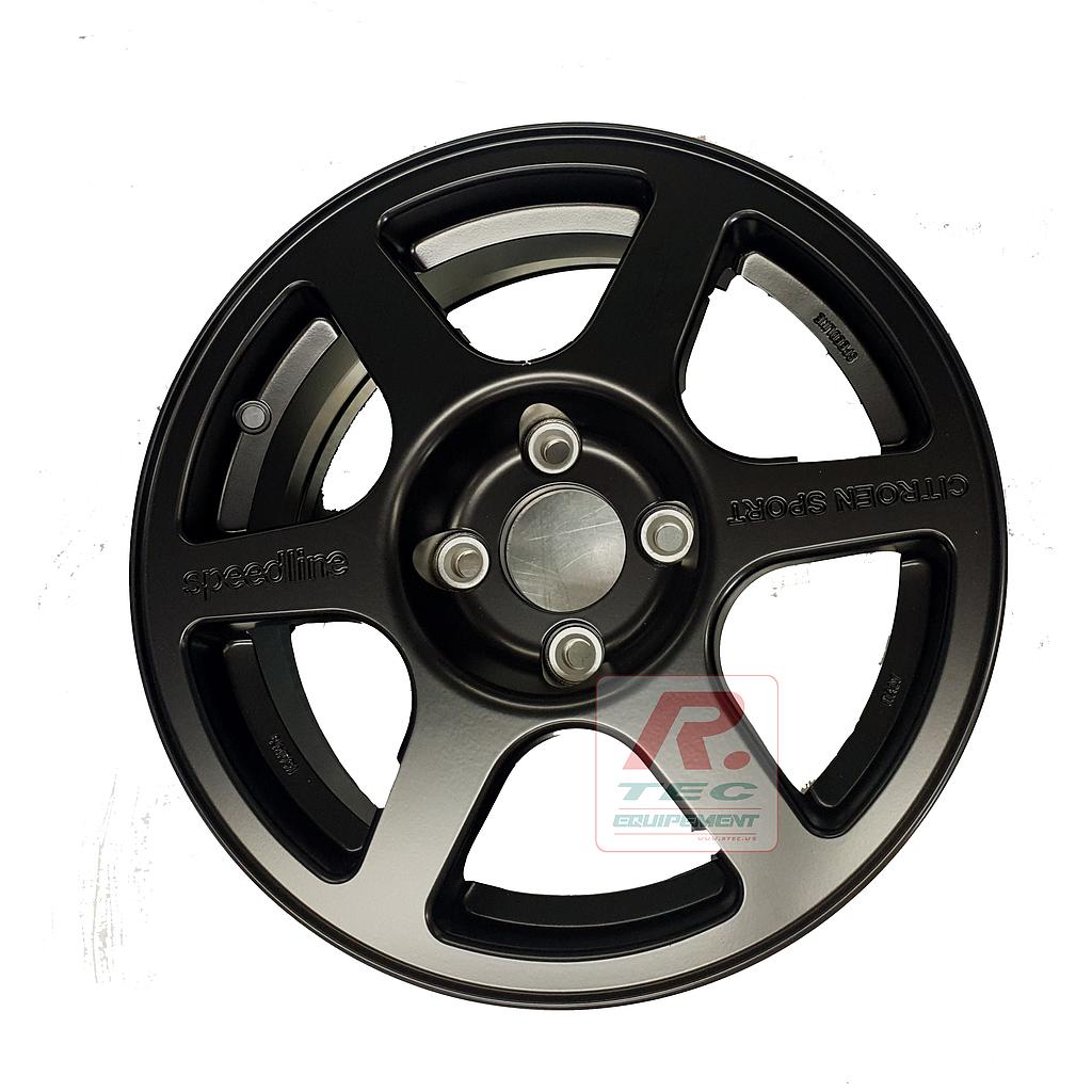 Speedline velg, 6x15, ET=16, PCD=4x108, CB=65.1, Zwart MAT, Citroen Sport