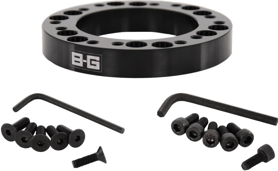 Cale adaptateur volant 12.5MM  6x70 / 6x74 PCD (avec vis) - ALUMINIUM - NOIR