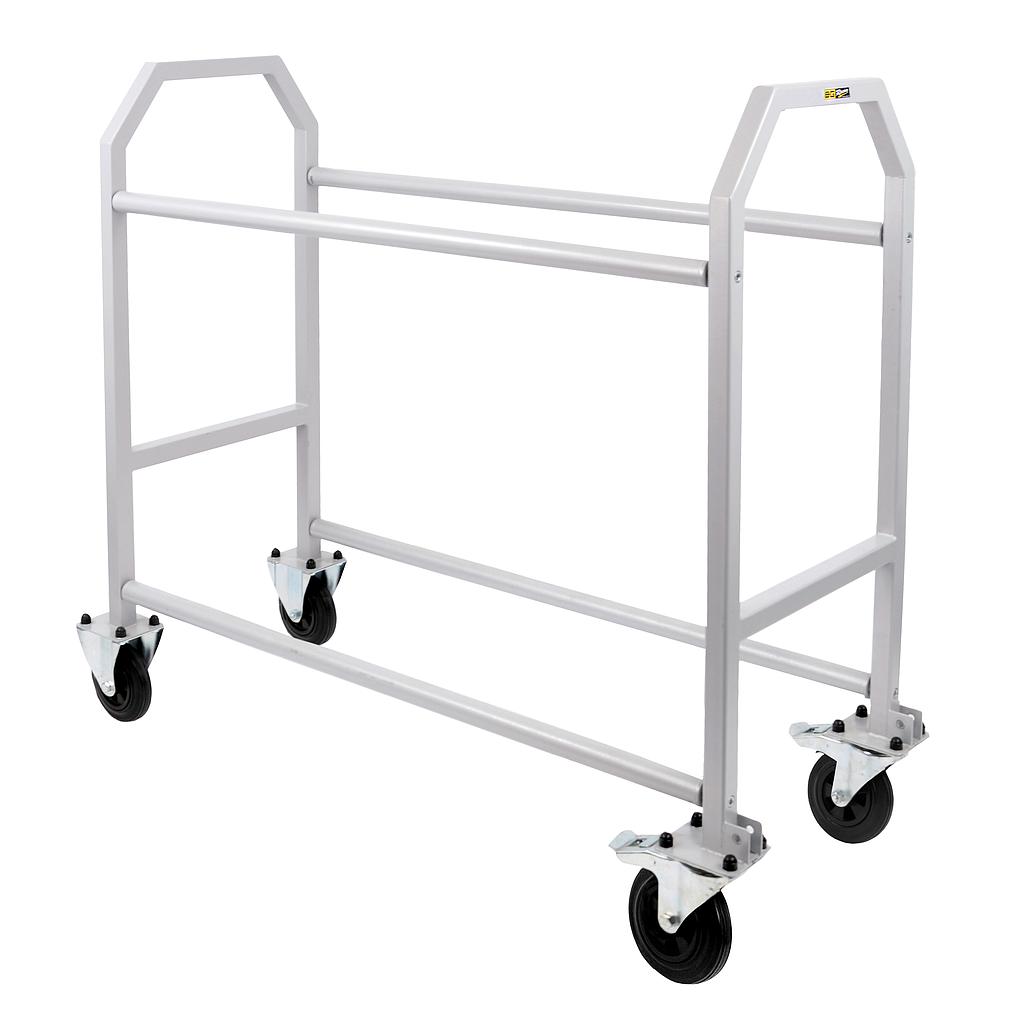 WHEEL & TYRE TROLLEY 1500mm - GREY POWDER COATED - ALUMINIUM WHEELS