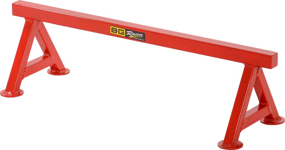SMALL 6" RED CHASSIS STANDS (PAIR) - POWDER COATED