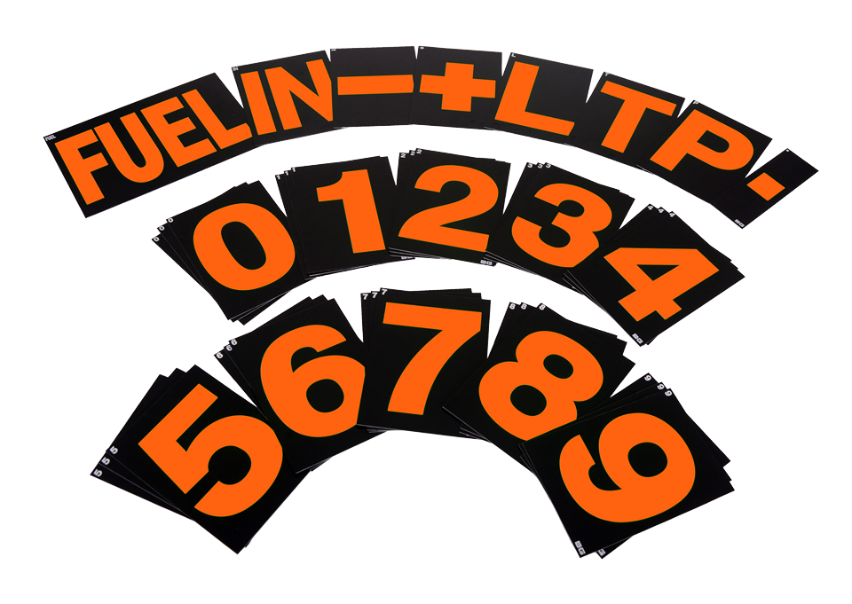 STANDARD PIT BOARD NUMBER SET - HI VIS ORANGE
