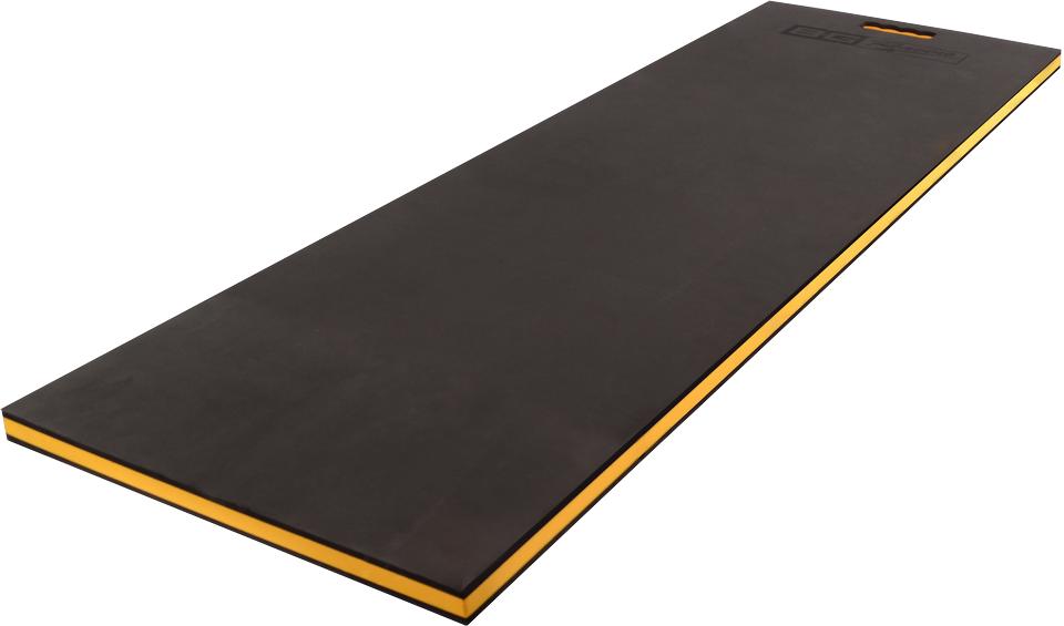 Matelas pour mécano mousse 1210x455x30 - Pliant 3 en 1 - Noir et jaune