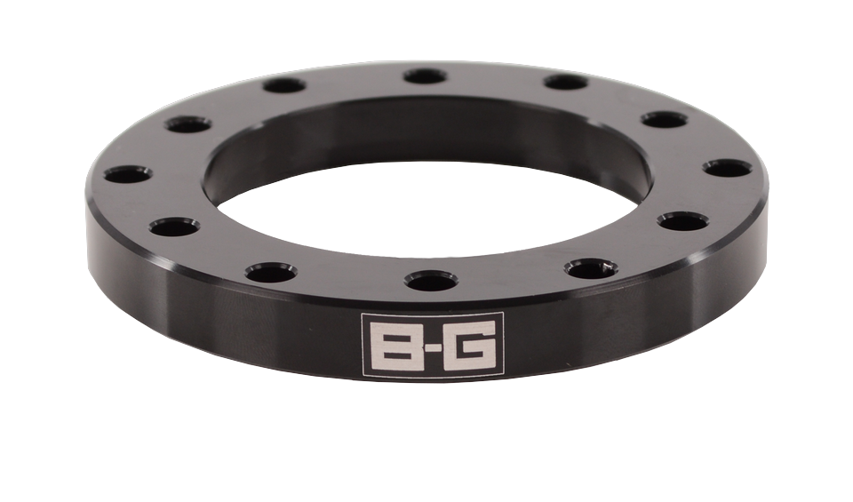 10mm Entretoise de volant 6x70 / 6x74 PCD (avec vis) - ALUMINIUM - NOIR
