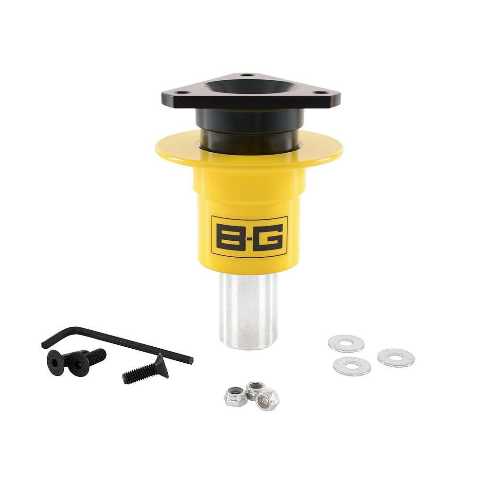 Moyeu (enlève rapide) volant racing soudé 3x50.8mm PCD - 5/8" Arbre - ALUMINIUM & ACIER - JAUNE ET NOIR
