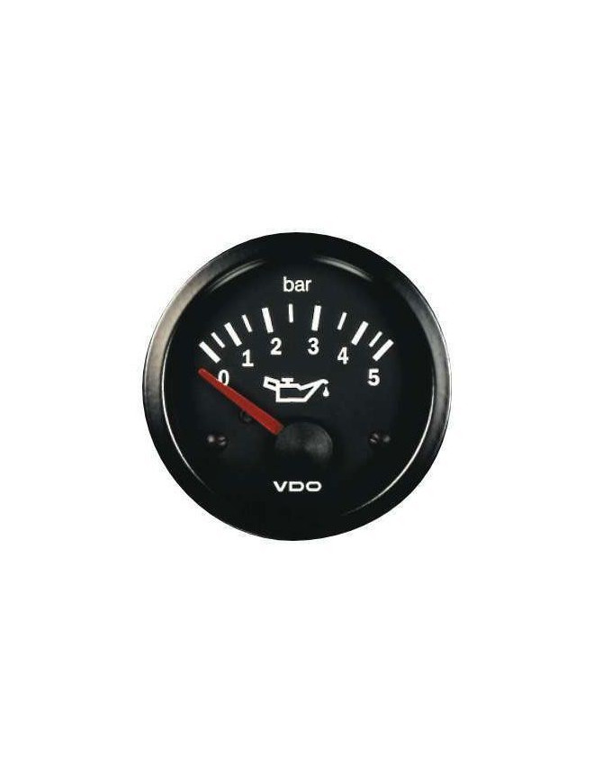 Manomètre VDO Pression Huile 0-5 Bars Ø 52 Fond Noir