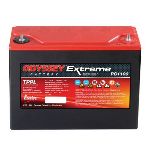 ODYSSEY Batterie au plomb PC1100 Extrême Racing 40 45 A/h démarrage 1100 A dimensions 250x97x206 mm