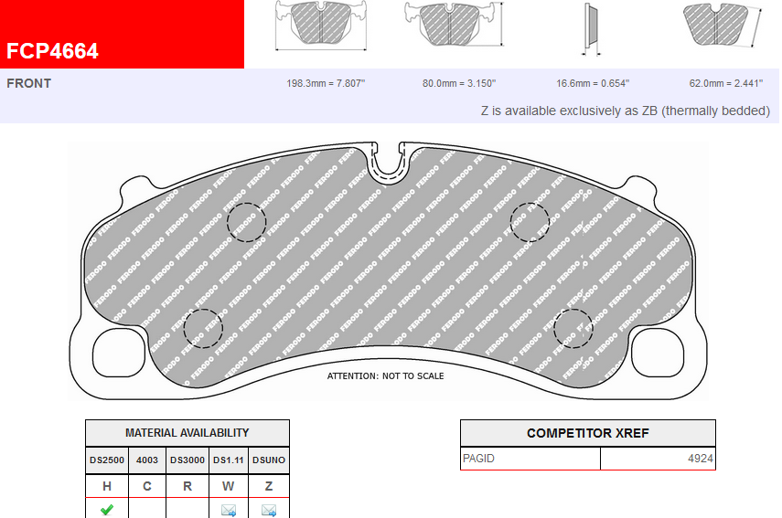 FCP4664GB - Ferodo brake pads DS3.12