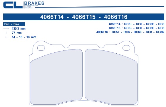 4066T16RC6 - Plaquettes CL brakes RC6