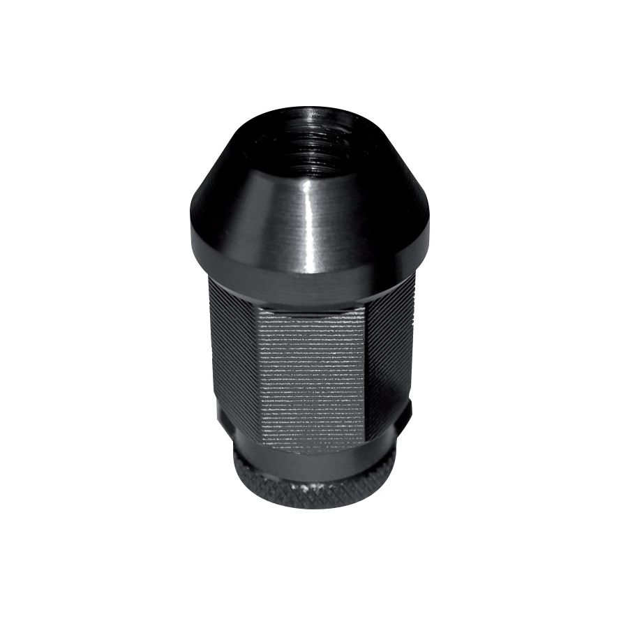 Closed end lug nut M14x1.5, L : 27 mm, Black, Aluminium