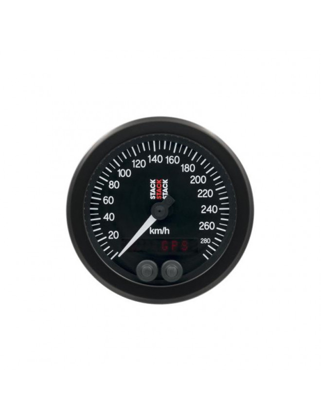 Compteur de vitesse GPS STACK, 0-290km/h Ø88 (Noir)