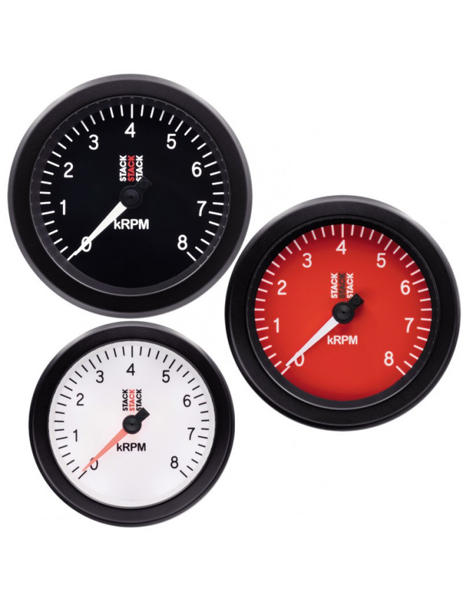 STACK Rev-counter ST100 Sport Ø88 0-8000 RPM (Red)