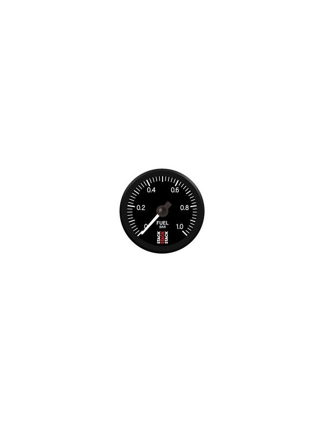 Manomètre de Pression Essence - Pro Pas A Pas - 0-1Bar - M10 M - Ø 52mm - Noir