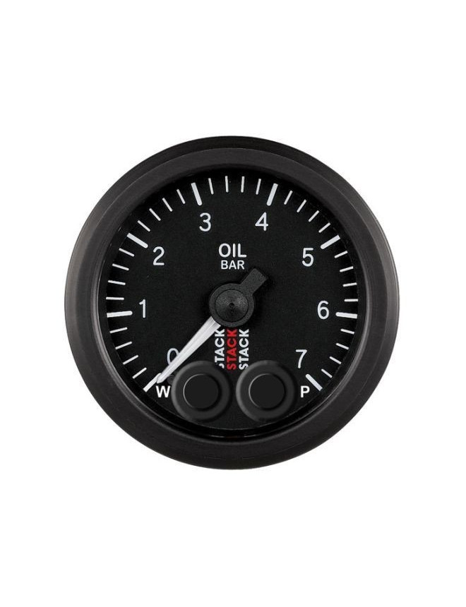 Manomètre de Pression Huile - Pro-Control - 0-7 Bar - M10 M - Ø 52mm - Noir