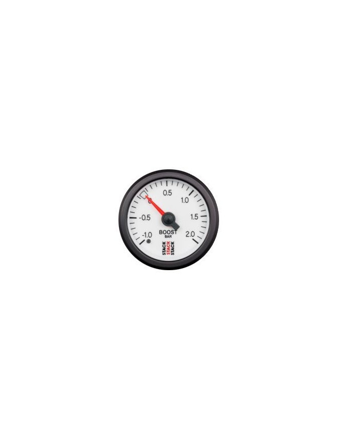 Manomètre de Pression Turbo - mécanique -1 A +2 Bar - Ø 52mm - Blanc - Rac. T