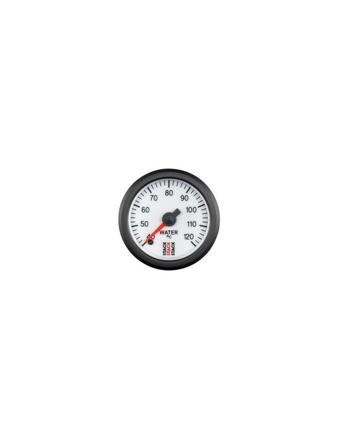 Manomètre de Température Eau - Pro Pas A Pas - 40-120°C - 1/8 Nptf M - Ø 52mm - Blanc