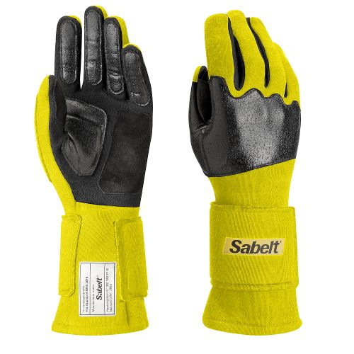 FIA 8856-2018 TG3 Mechanic Sabelt Gloves - Yellow