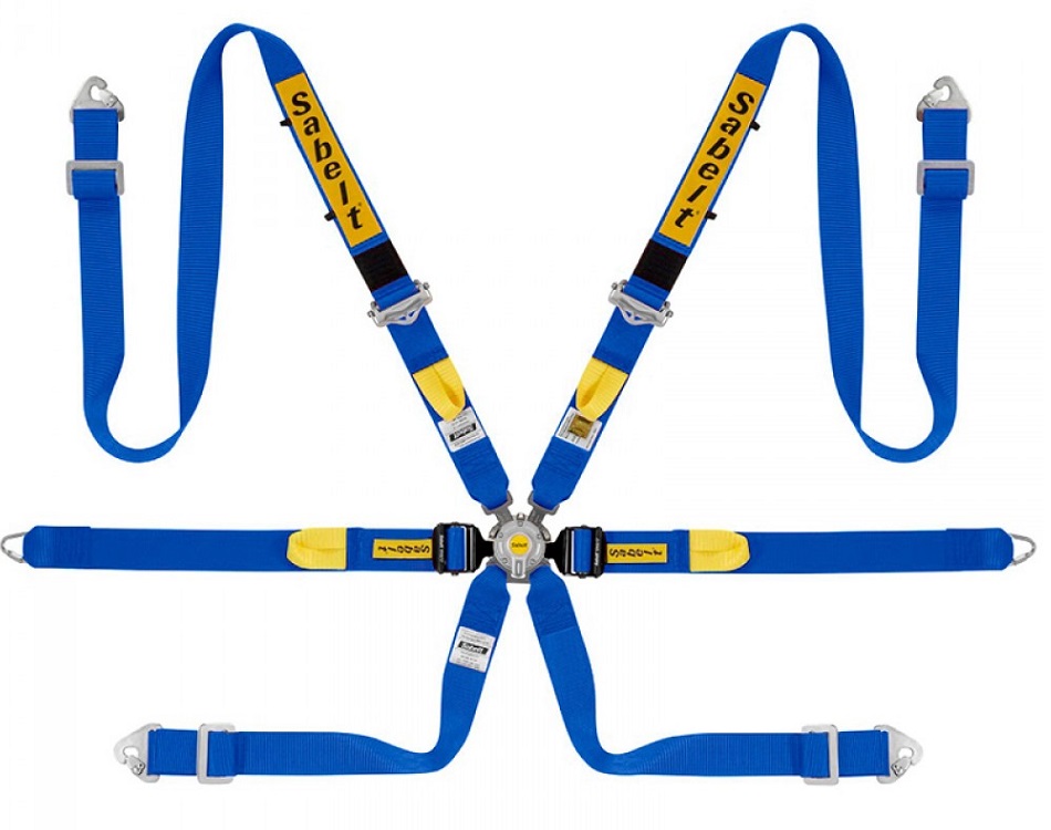 Sabelt alu harness GT 2" - 6 points Pull down - FIA8853-2016 - Enduro camlock ANTISLIP