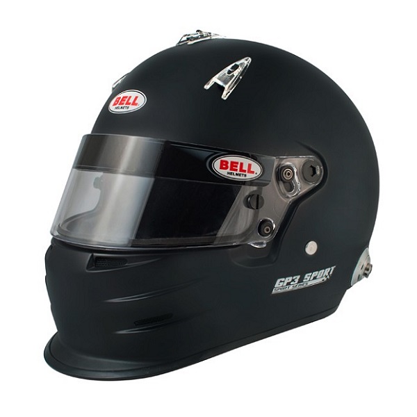 Bell GP3 Sport black helmet with HANS clips
