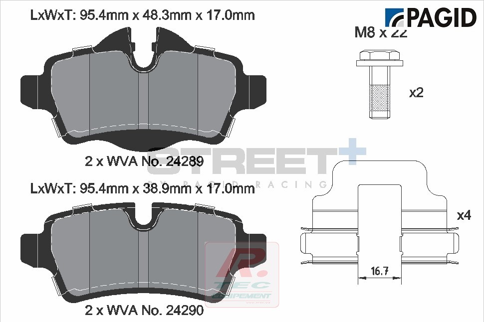 T8066 - Pagid brake pads Street+