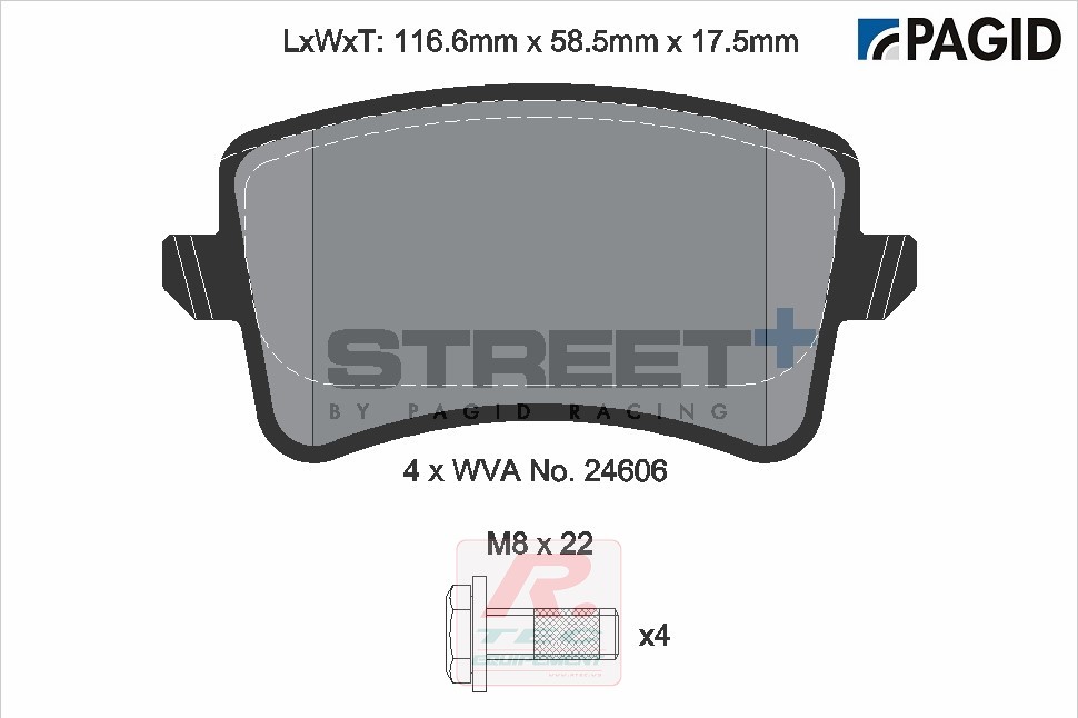 T8083 - Plaquettes de frein Pagid Street+