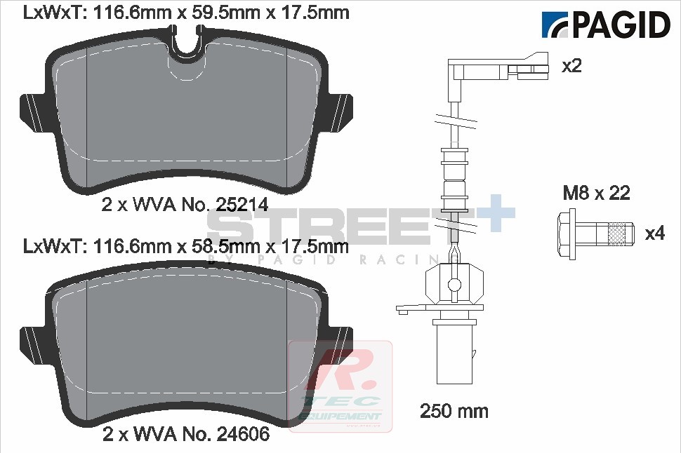 T8114 - Pagid brake pads Street+