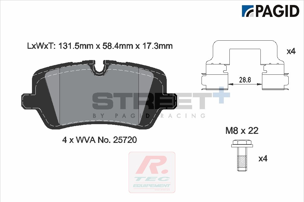 T8123 - Plaquettes de frein Pagid Street+