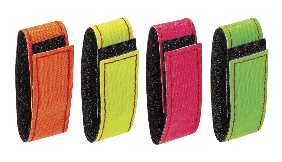 Fluo colored velcro straps for shoulders and lap belts