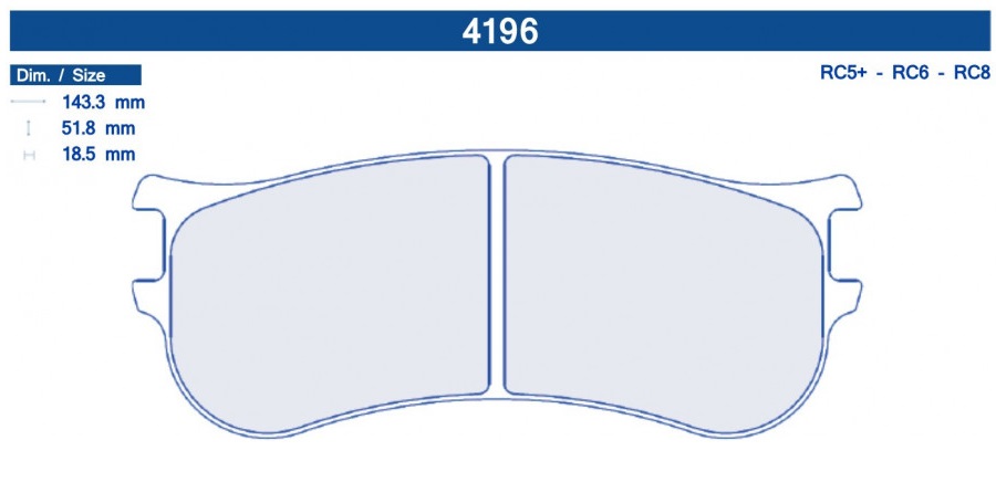 4196T16RC8R - CL brake pads RC8 - NEW