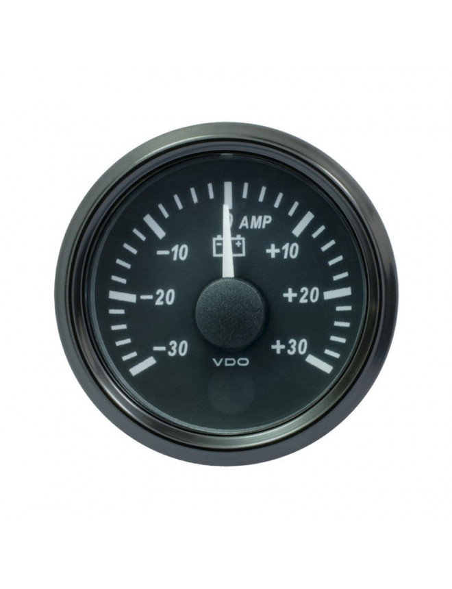 Ampèremètre VDO Singleviu Ø 52mm Fond Noir -30A/+30A