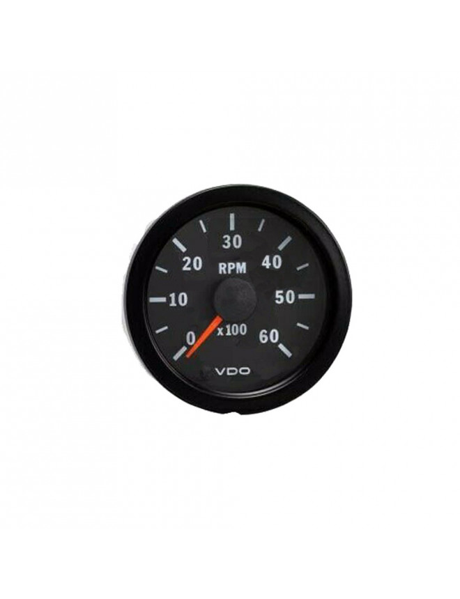 Compte-tours VDO 6000 Trs/Min Ø 52 Fond Noir 4 / 6 / 8 Cylindres Diesel / Essence