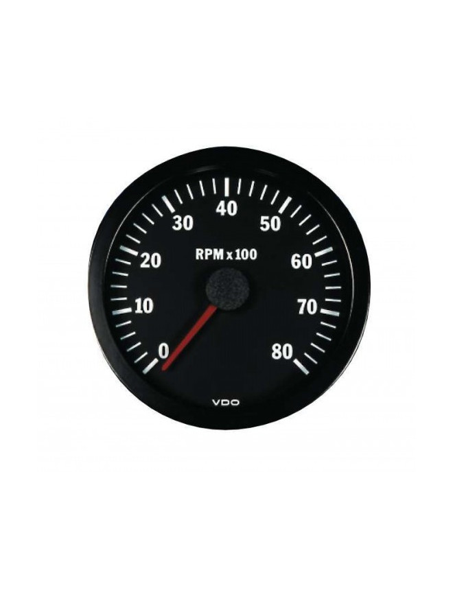 Compte-tours VDO 6000 Trs/Min Ø 52 Fond Noir Diesel