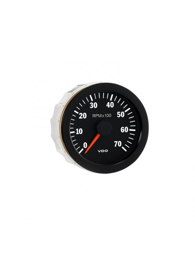 Compte-tours VDO 7000 Trs/Min Ø 80 Fond Noir 4 / 6 / 8 Cylindres Diesel / Essence