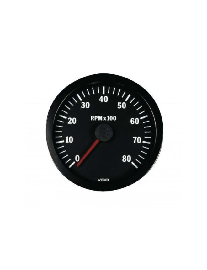 Compte-tours VDO 8000 Trs/Min Ø 52 Fond Noir 4 / 6 / 8 Cylindres Diesel / Essence