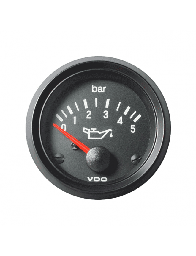 Manomètre pression Huile VDO Cockpit International 5 Bars 12V Ø 52mm