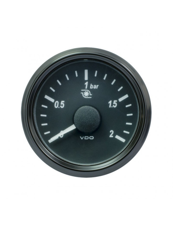 Manomètre VDO Pression Turbo - Singleviu 0-2Bars Ø 52 Fond Noir
