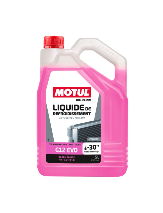 Liquide de refroidissement Motul G12 EVO -30°C (VAG) - bidon de 5 litres