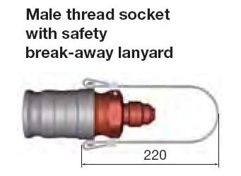 Staübli male thread socket - Dash 6