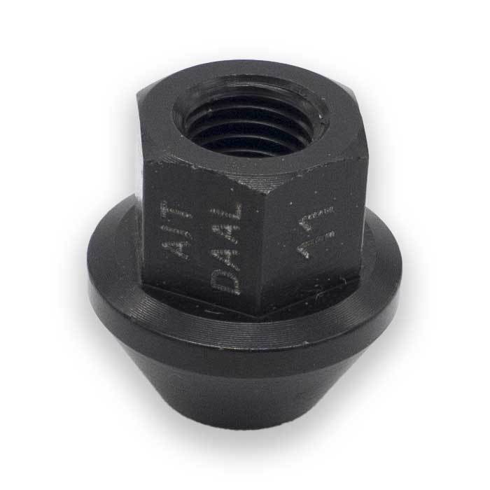 Écrou de roue ouvert M12x1.5, L : 27 mm, noir, Aluminium