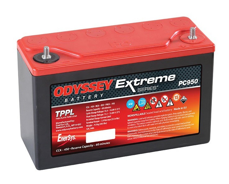 Batterie Odyssey PC950 Extreme 30 - 12V 34Ah - 250x97x156 mm (LxlxH) - 9kg - filetage M6