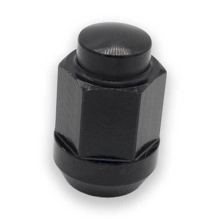 Closed end lug nut M12x1.25, L : 32 mm, Black, Aluminium