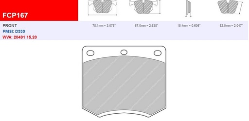 [FCP167H] FCP167H - DS2500 Ferodo brake pads