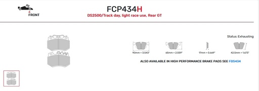 [FCP434H] FCP434H - DS2500 Ferodo brake pads