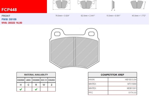 [FCP448H] FCP448H - Ferodo remblokken DS2500
