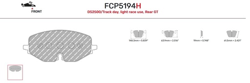 [FCP519R] FCP519R - Ferodo remblokken DS3000