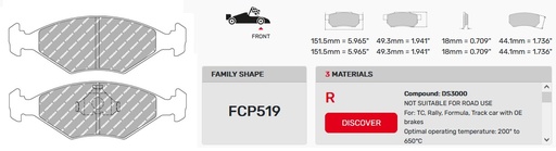 [FCP519W] FCP519W - Ferodo remblokken DS1.11
